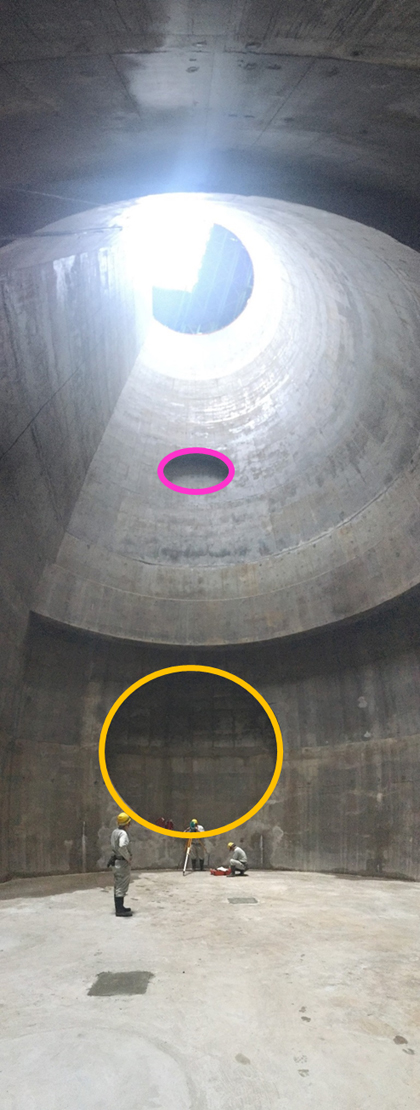 外濠貯留管の到達口の画像
