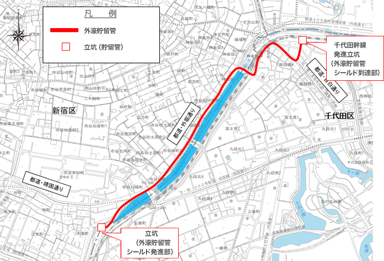 外濠貯留管の到達室の画像