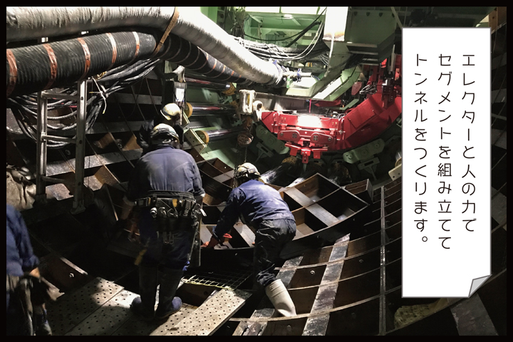 鋼製セグメント（仮セグメント・本セグメント）の組立